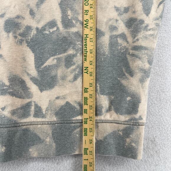 TOMMY HILFIGER Sweatshirt Adult S Terry Vintage Fit Tie Dye Bleach Washed Gray - Picture 10 of 11